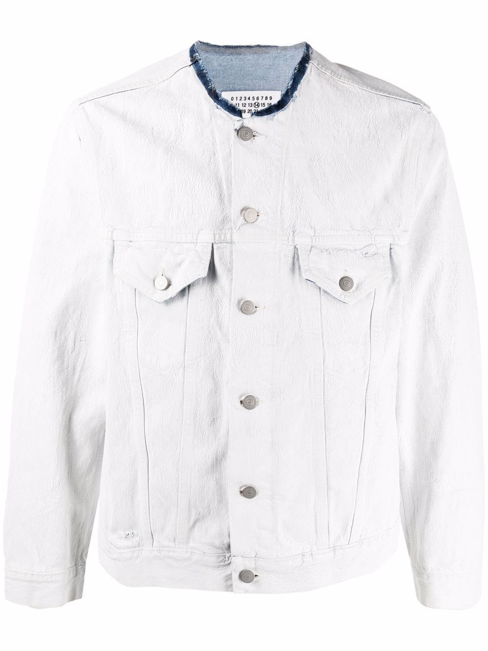 raw-cut collar denim jacket - 1