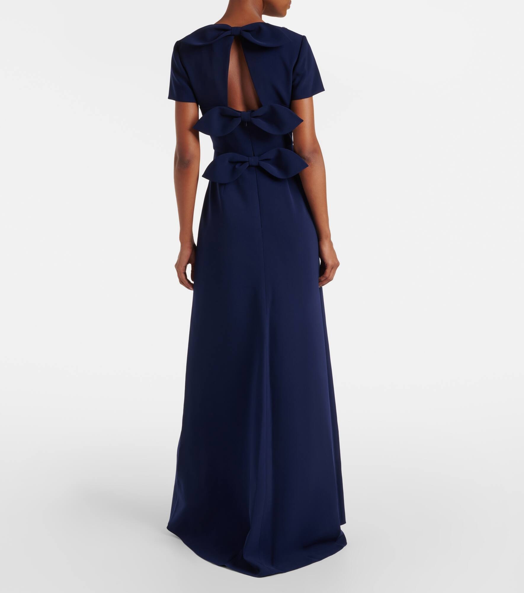Embroidered bow-detail gown - 3