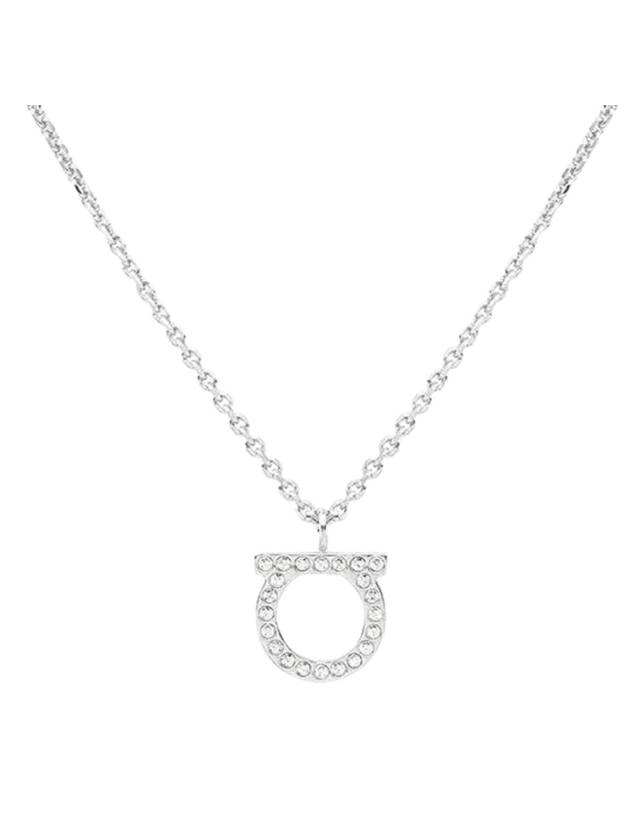 【Ferragamo】Gancini Large Crystals Necklace Brass Glass Gancini crystals necklace - S - Women | Ferragamo