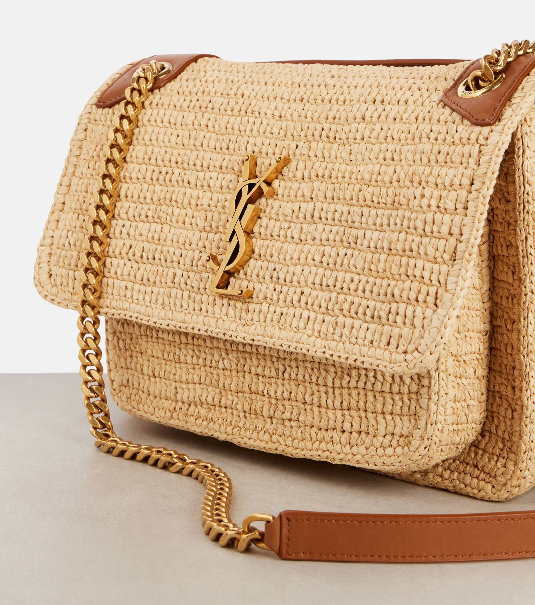 Niki Medium raffia shoulder bag - 6