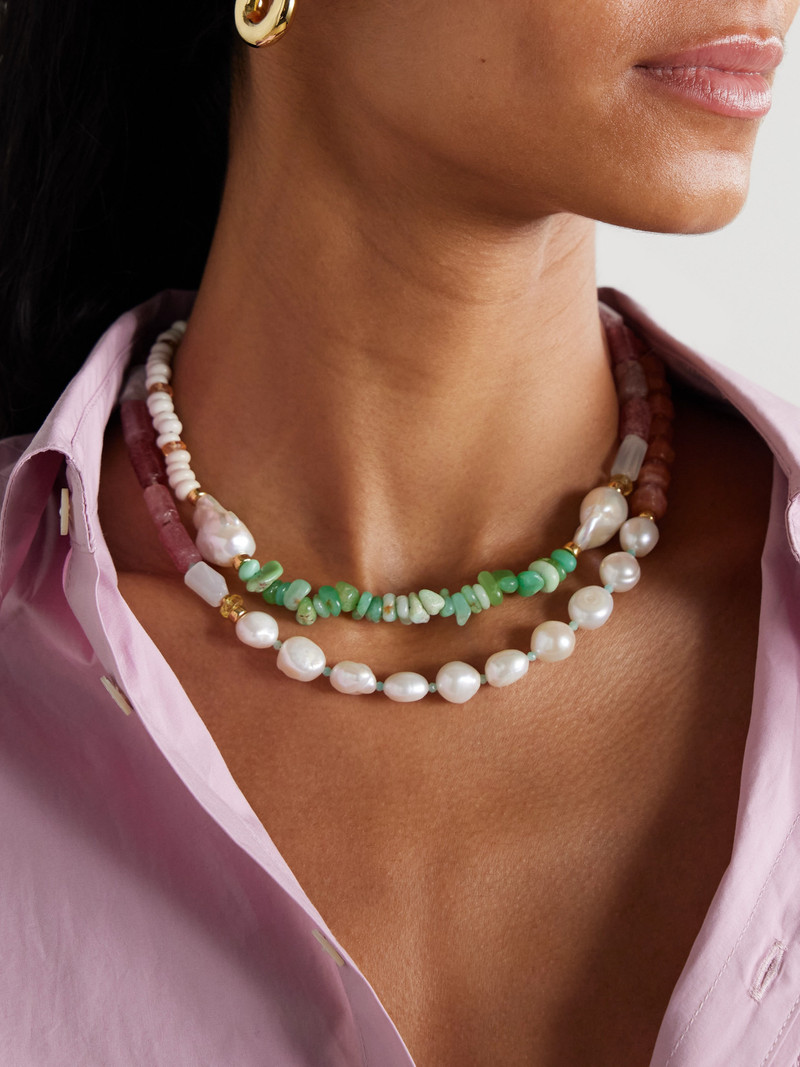 LIZZIE FORTUNATO Cabana Gold-plated Multi-stone Beaded Necklace outlook