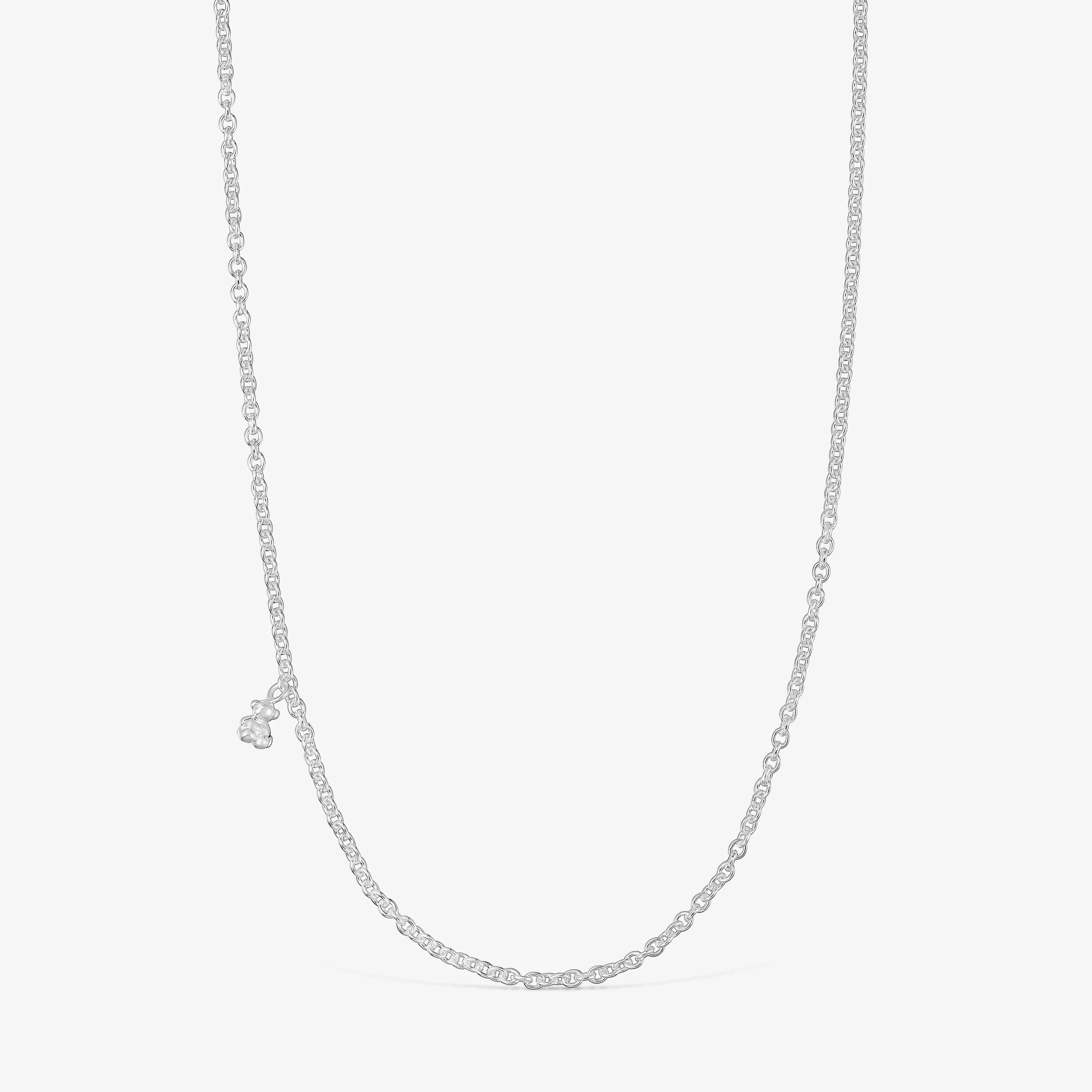 Short silver Necklace with thick round rings Bold Bear - 1