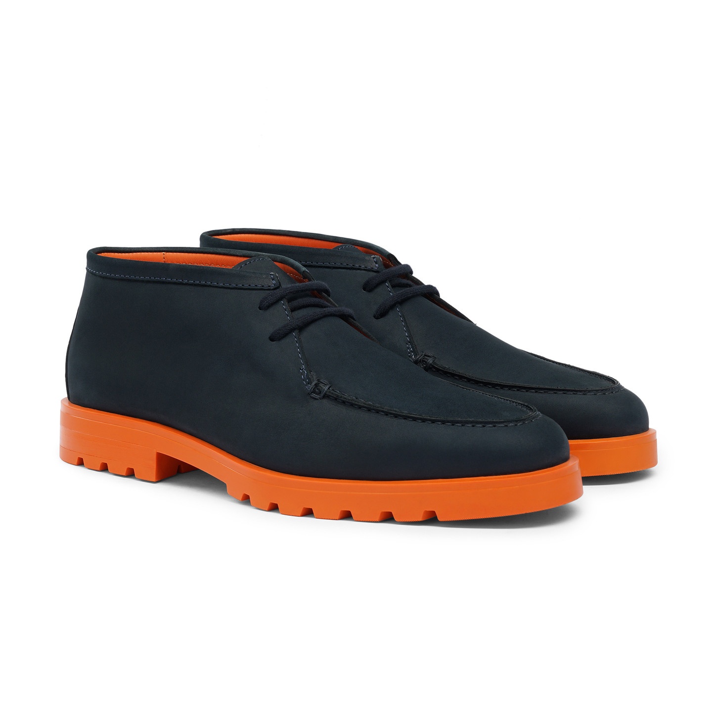 Men’s blue and orange nubuck desert boot - 3