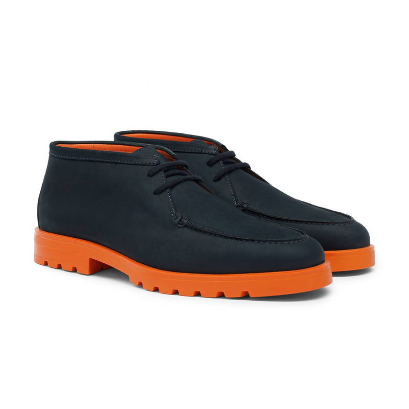 Men’s blue and orange nubuck desert boot 3