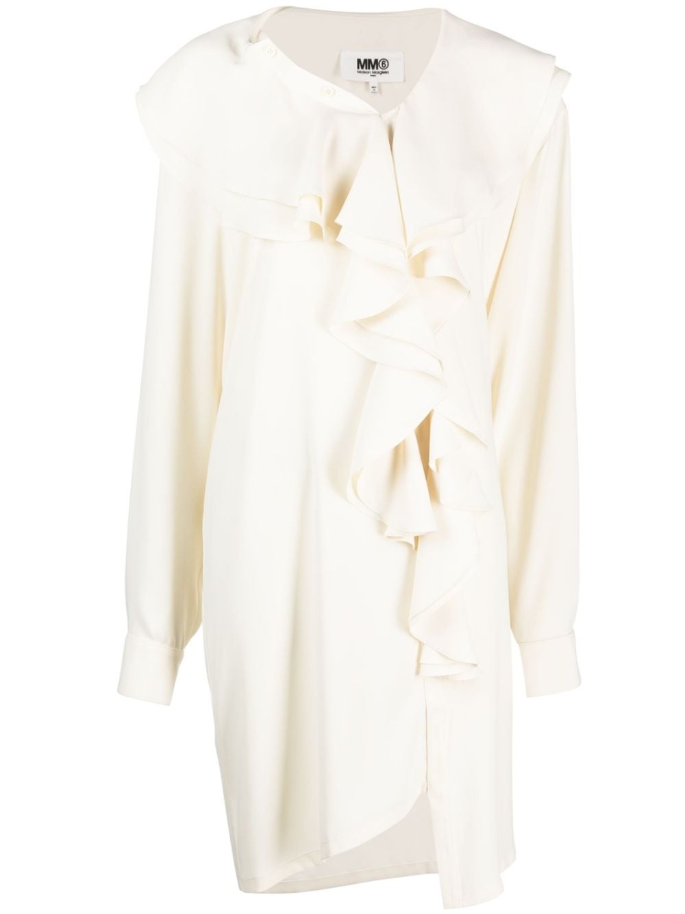 ruffle-detailing long-sleeved dress - 1