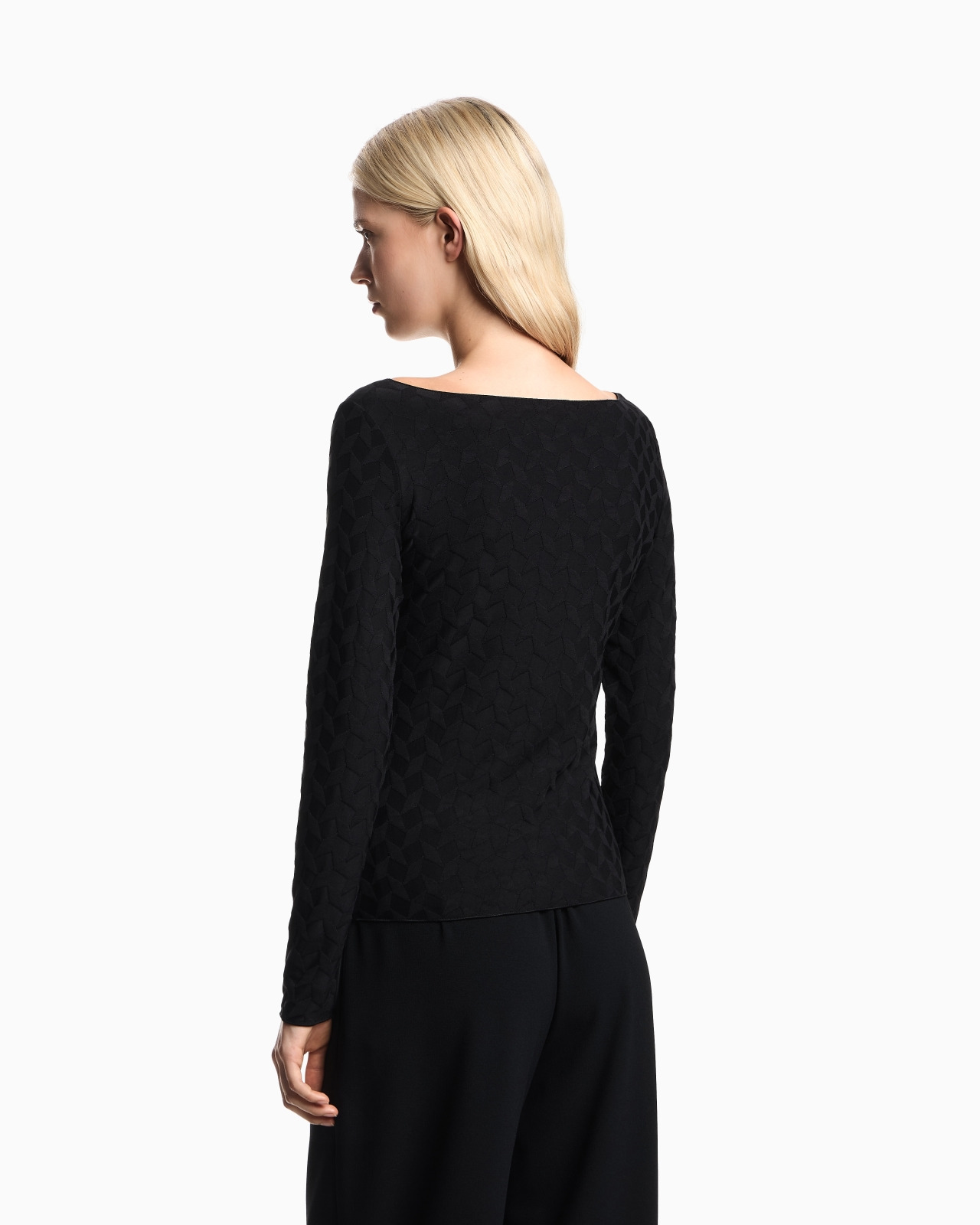 JACQUARD JERSEY JUMPER WITH A GEOMETRIC PATTERN - 3