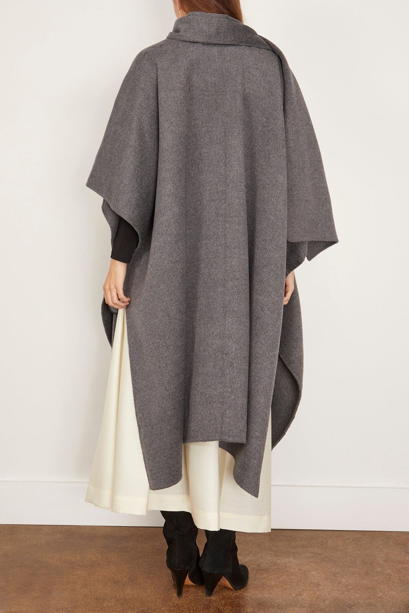 Double Scarf Coat in Mid Grey Melange 4