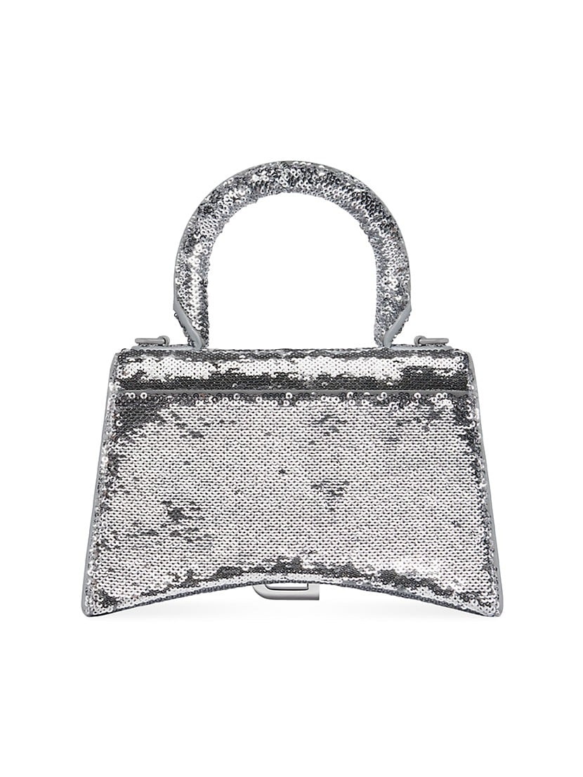 BALENCIAGA Hourglass XS Handbag with Chain and Sequins