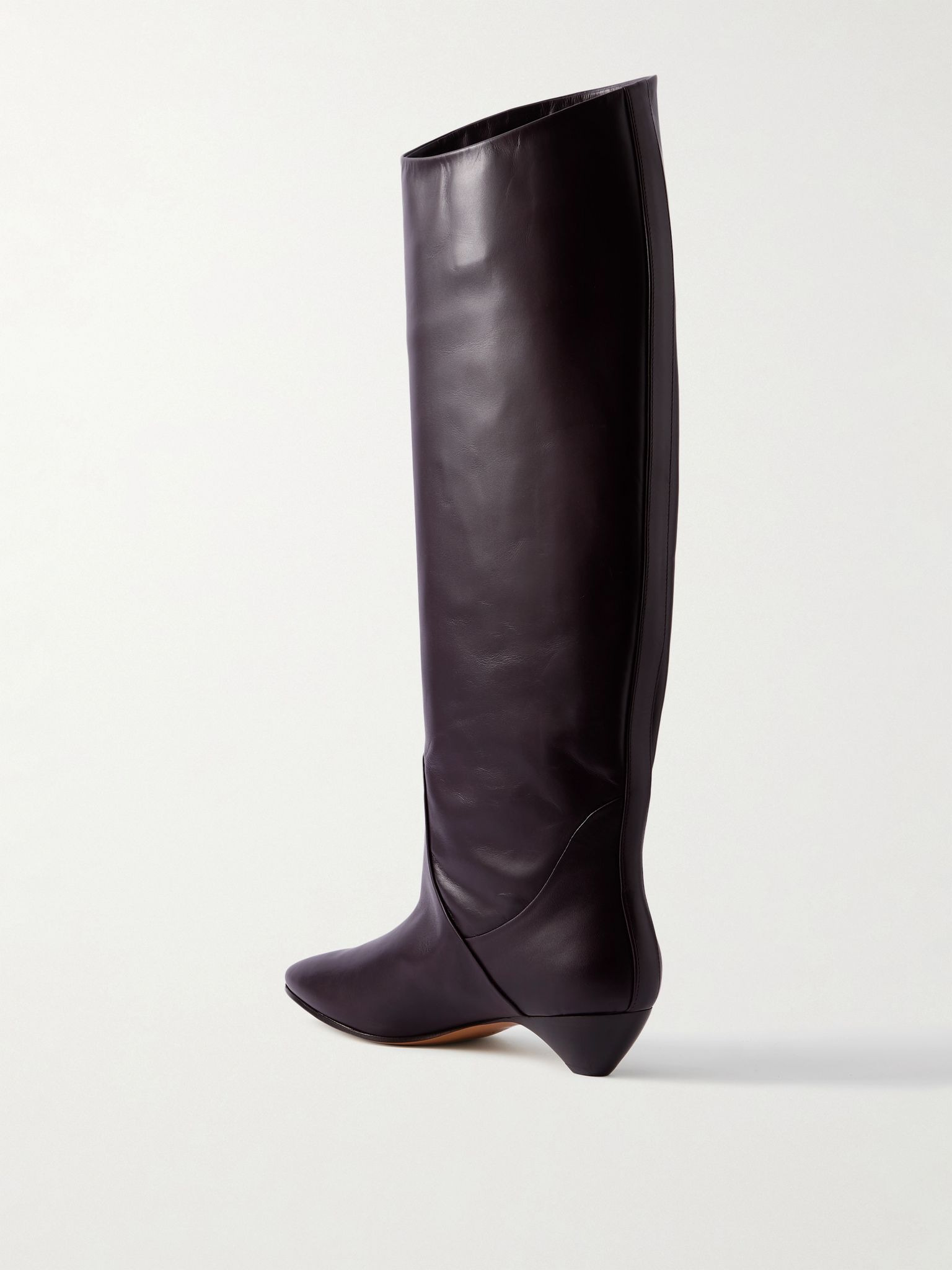 Allegra leather knee boots Plum - 3