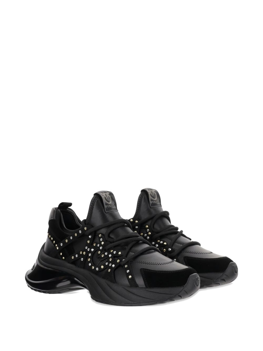 rhinestone-embellished lace-up sneakers - 2