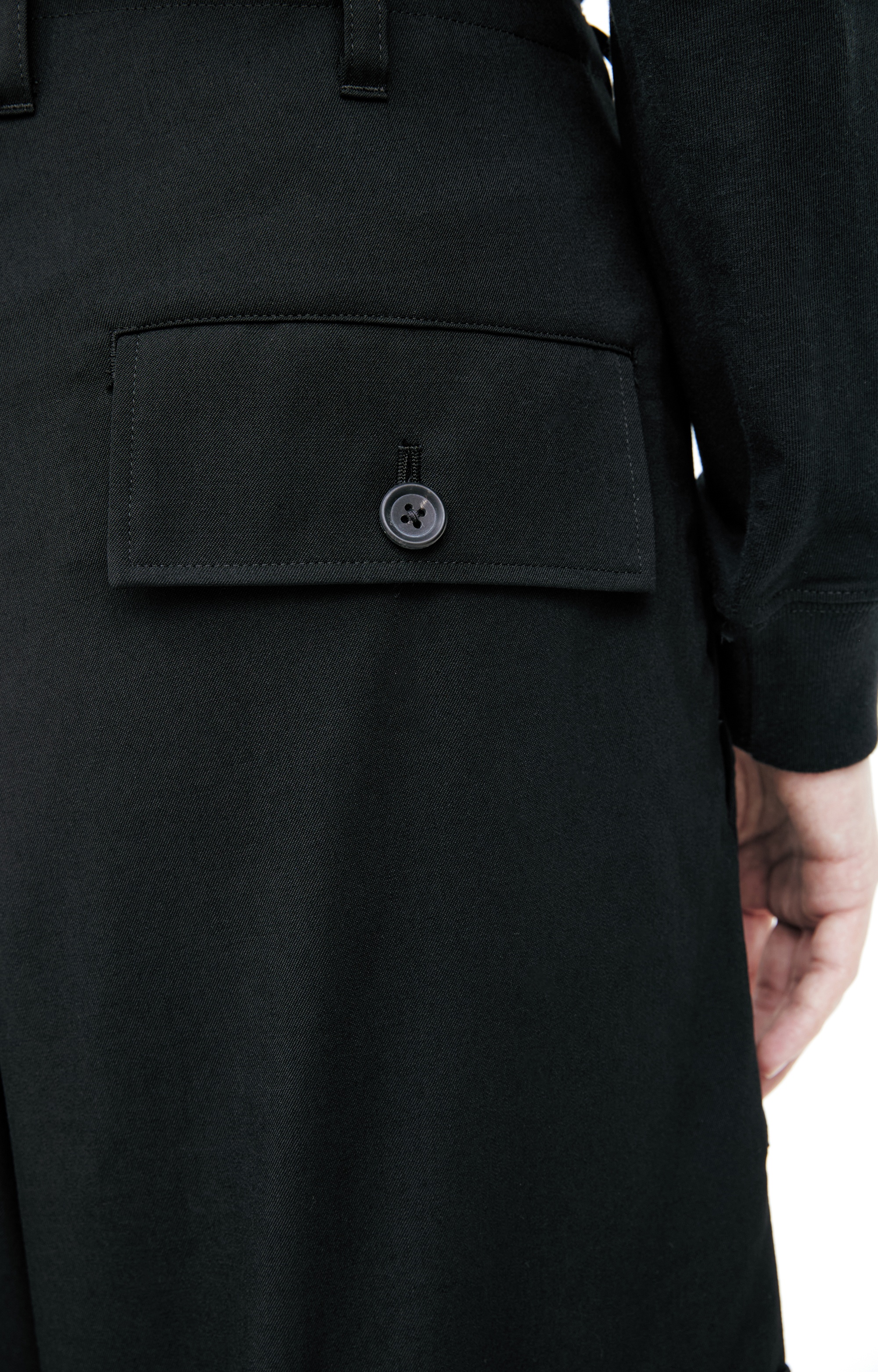 BLACK CARGO TROUSERS - 4