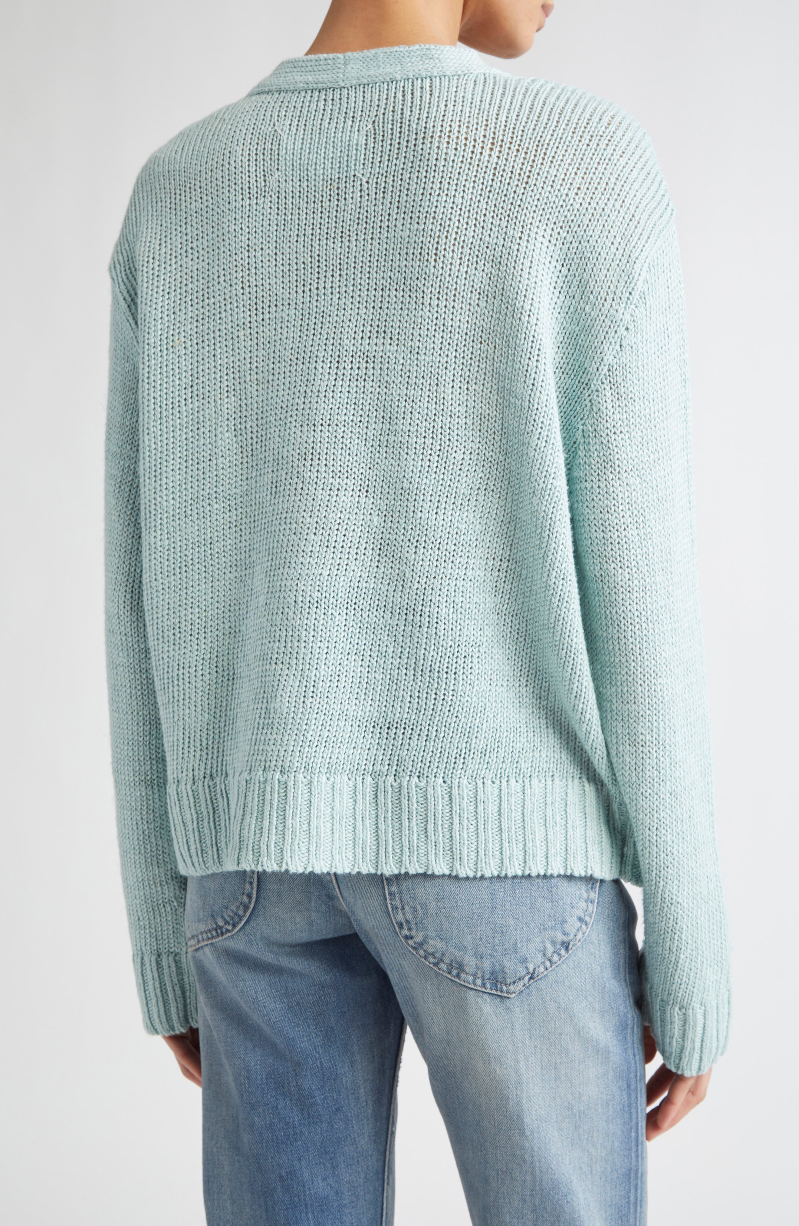 Maison Margiela Gardening Hemp Cardigan in Light Blue at Nordstrom - 3