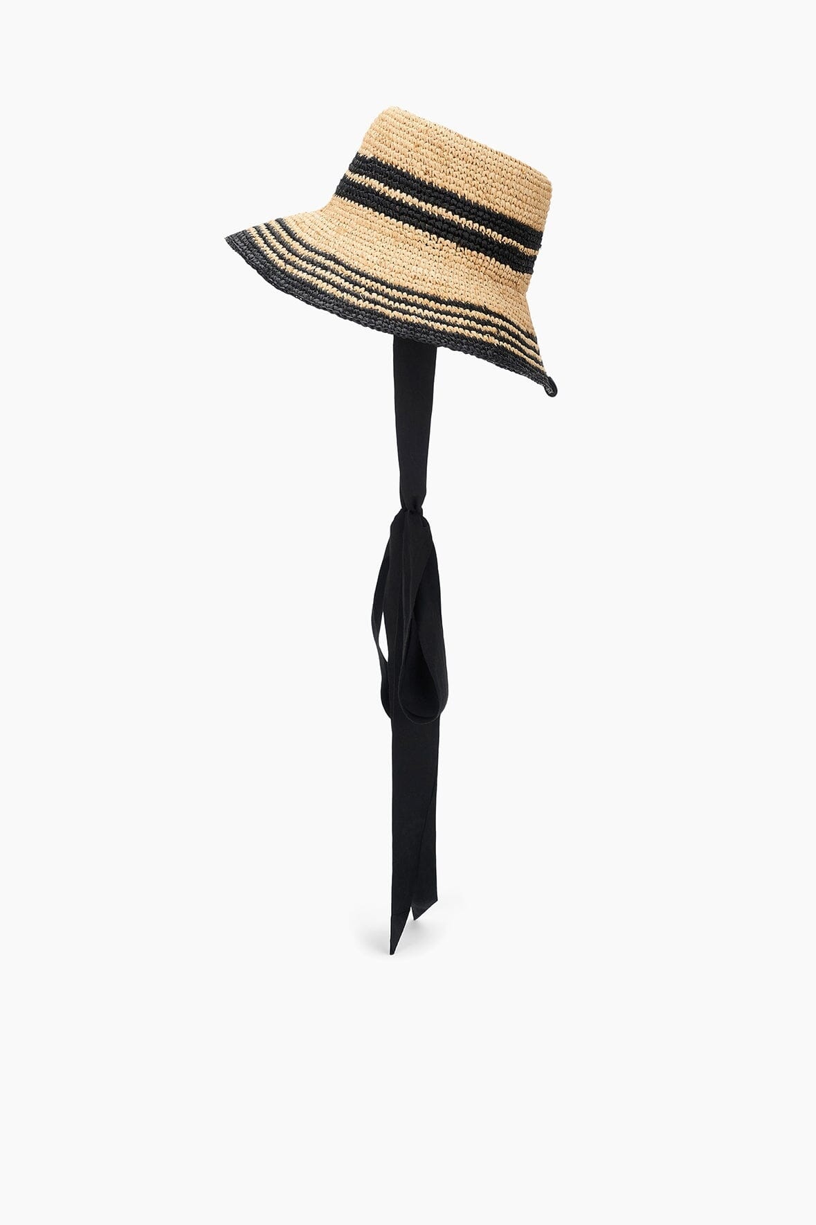 STAUD RITA RIBBON HAT NATURAL/BLACK - 5