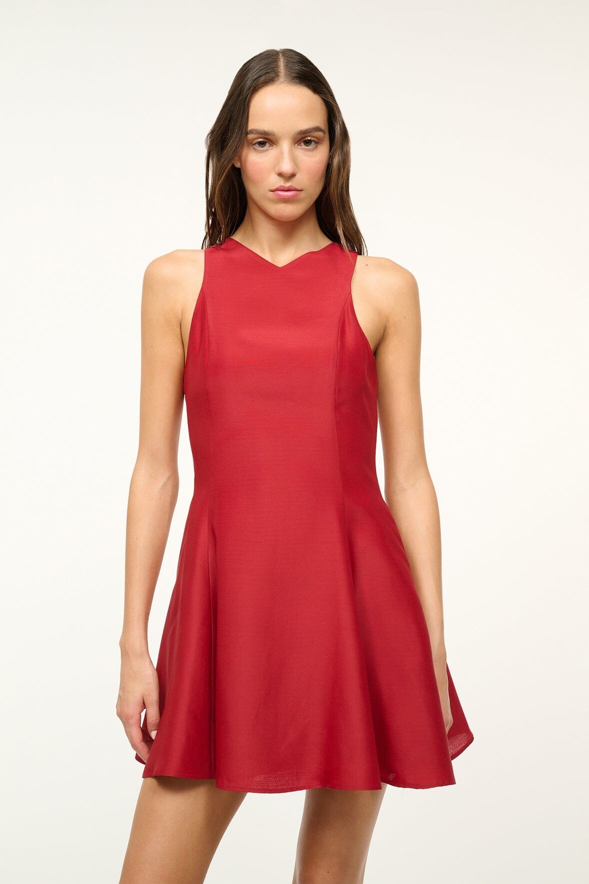 STAUD MINI HEIKE DRESS ROUGE - 6