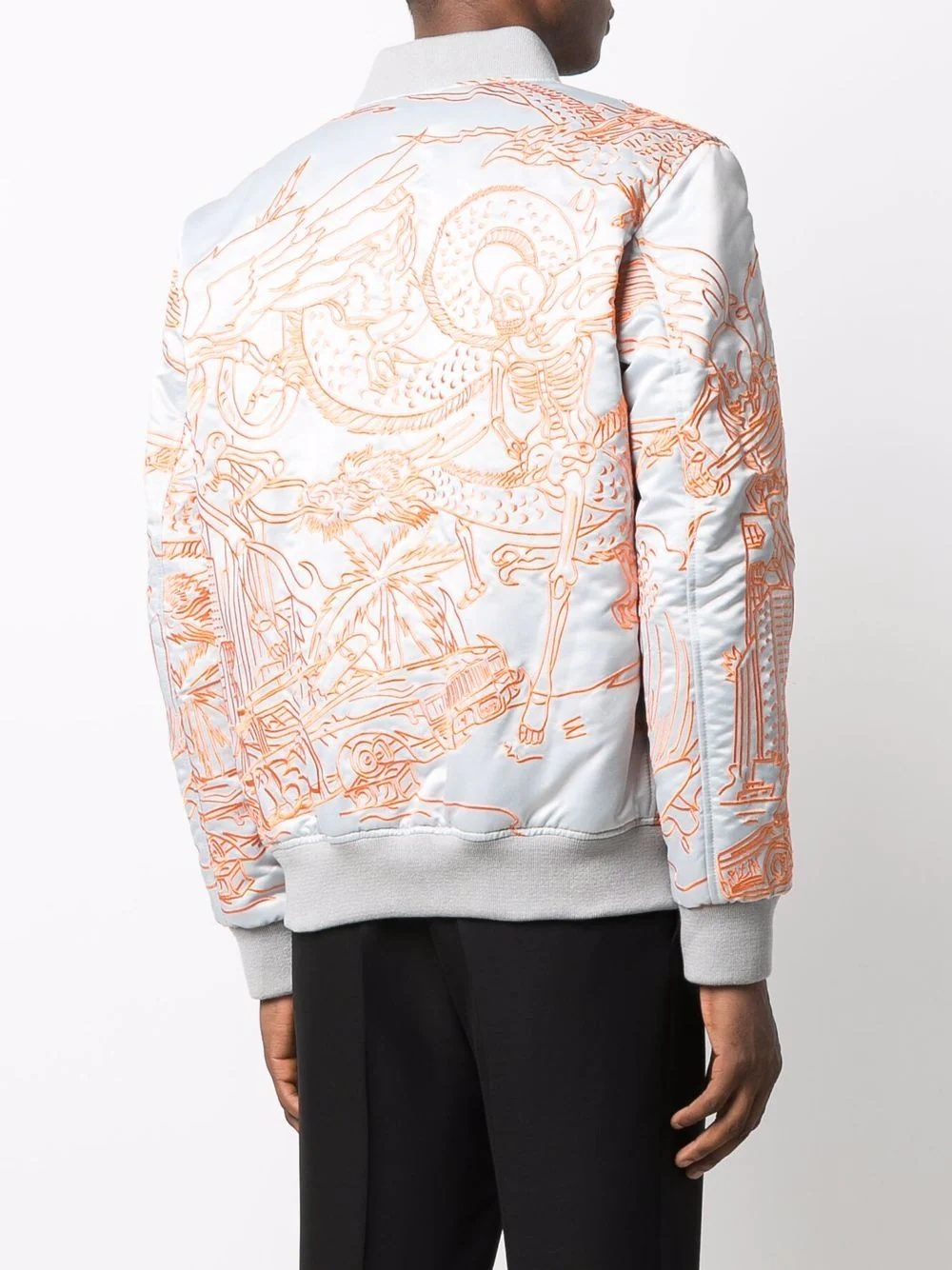 tattoo-motif embroidered bomber jacket - 4