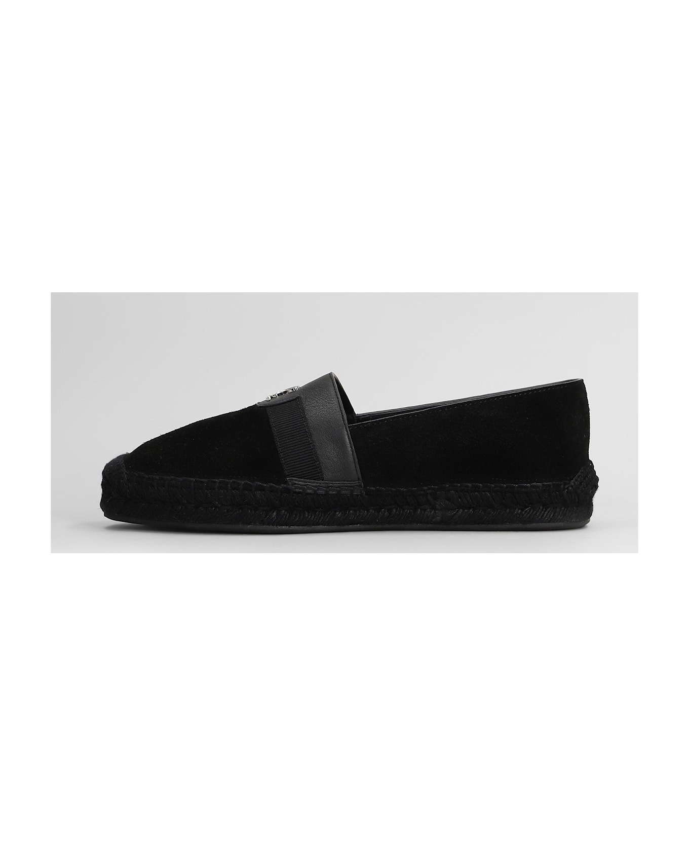 Alfarica Flat Espadrilles In Black Leather - 3