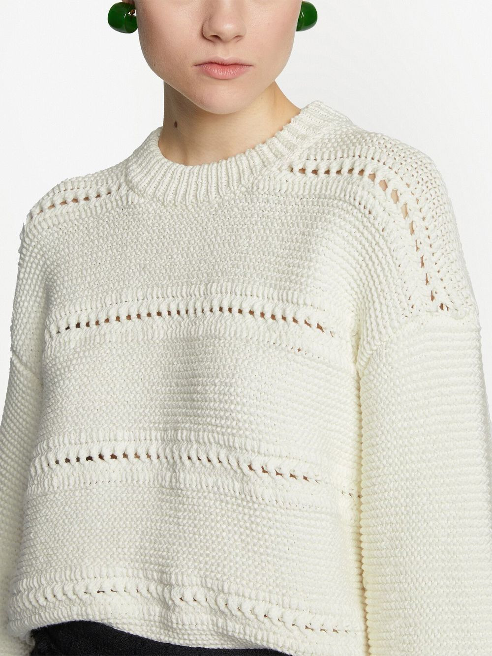 cropped open-knit jumper - 5