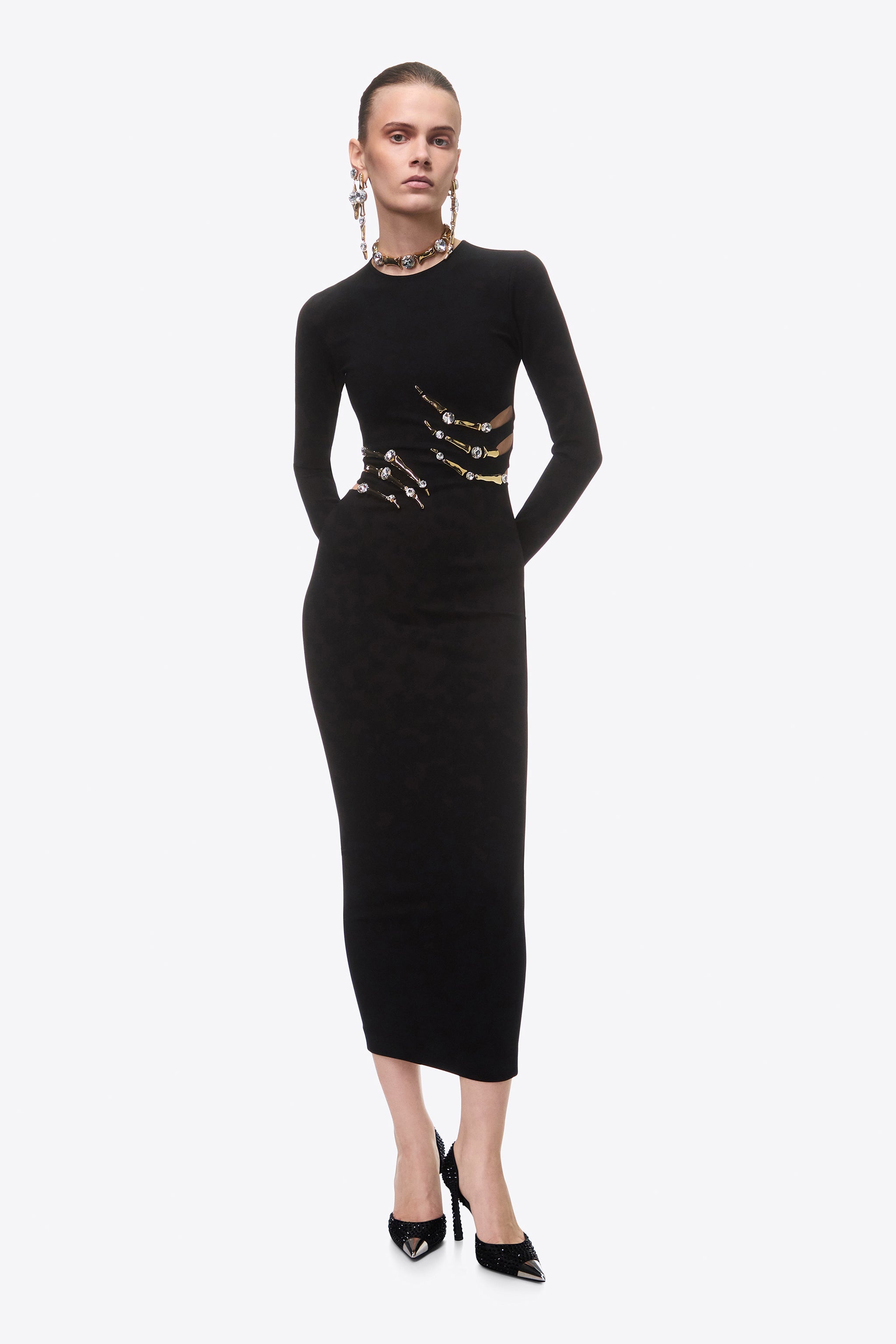 CLAW CUTOUT MIDI DRESS - 5