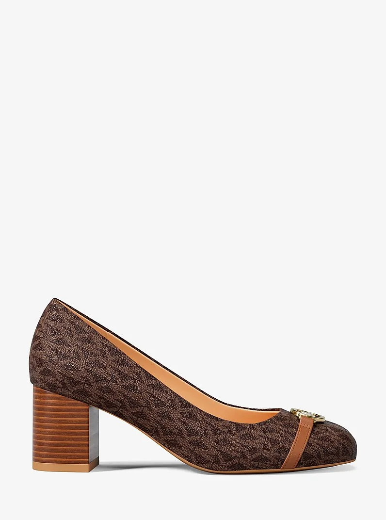 Dori Signature Logo Block Heel Pump - 1