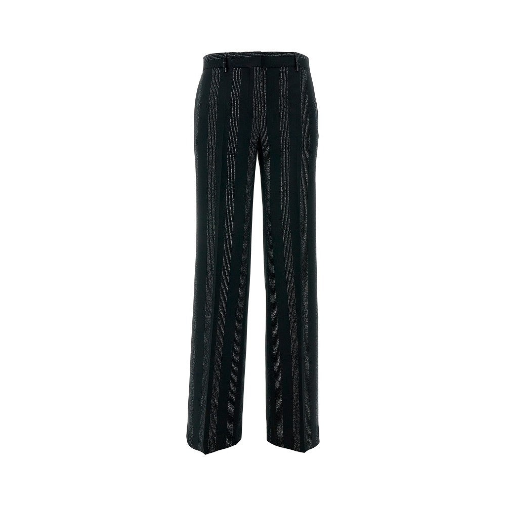 LUREX PINSTRIPED WOOL PANTS - 1