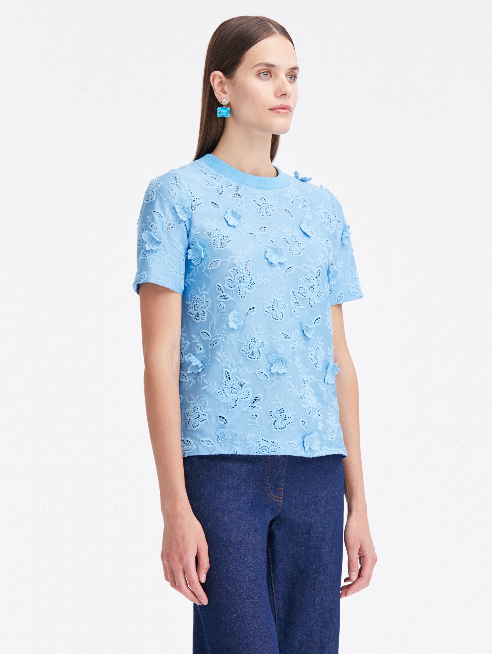 GARDENIA GUIPURE LACE TEE - 4