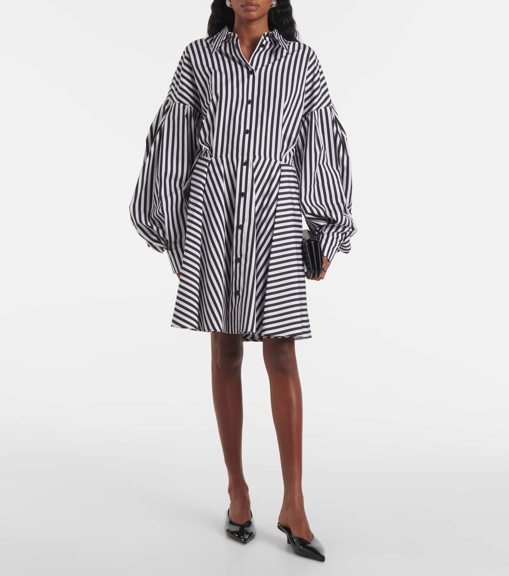 Striped cotton poplin midi dress - 2