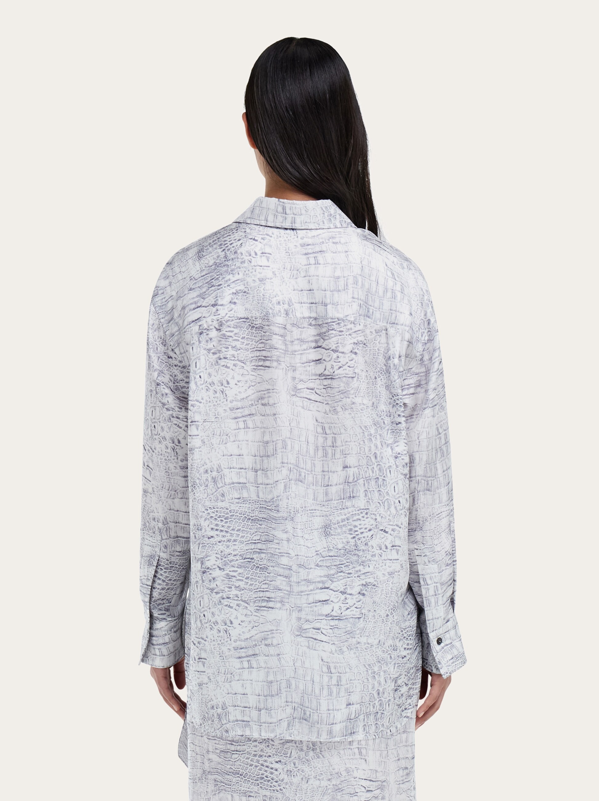 Georgette shirt with orchid print - 3