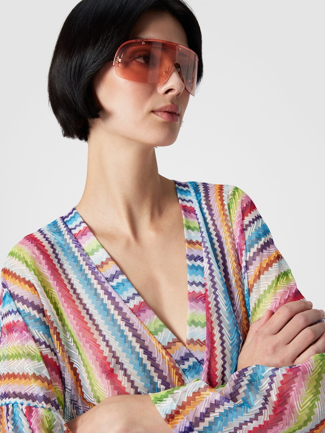Kaftan short cover-up with zig zag print - 5