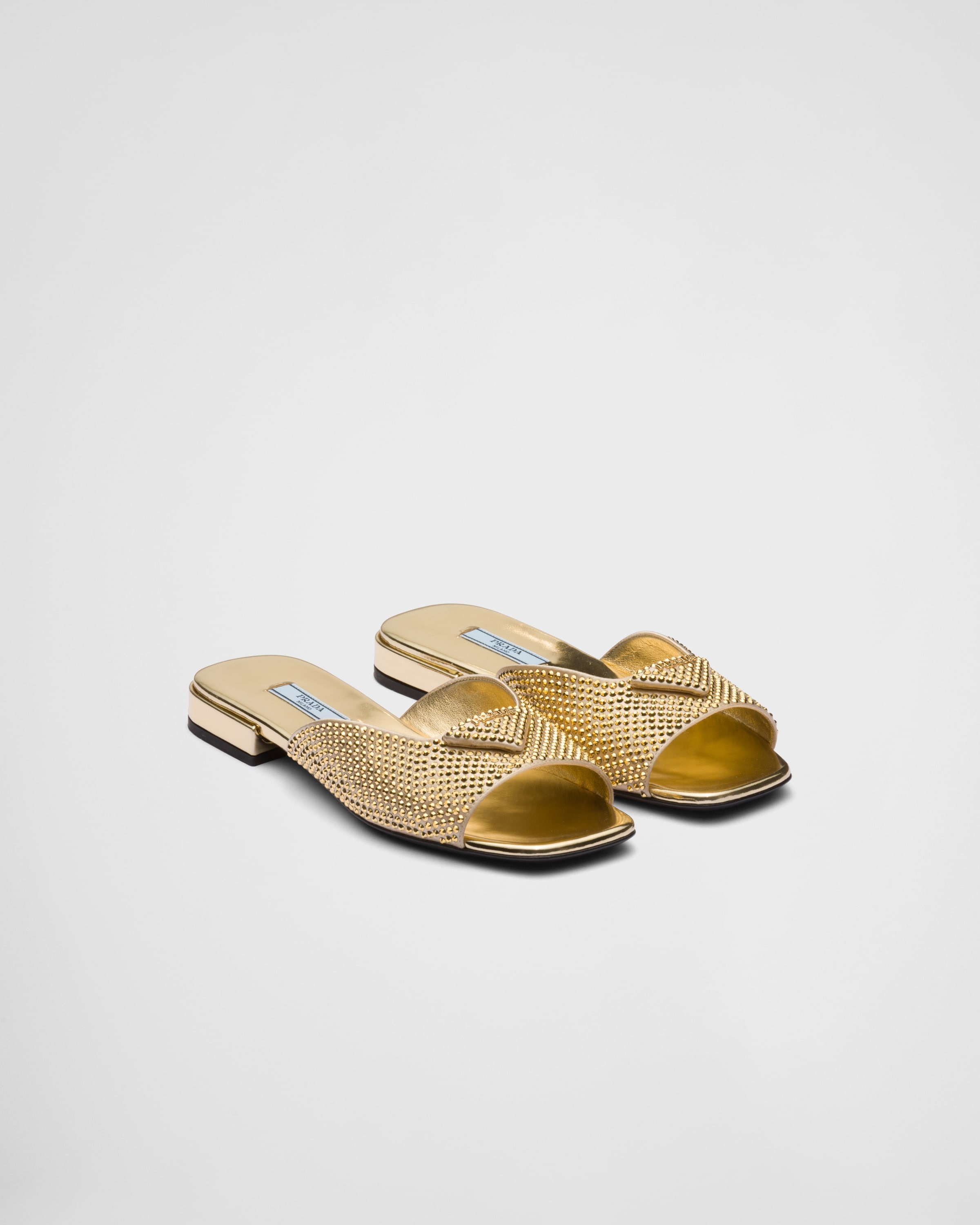Prada Satin slides with crystals | REVERSIBLE
