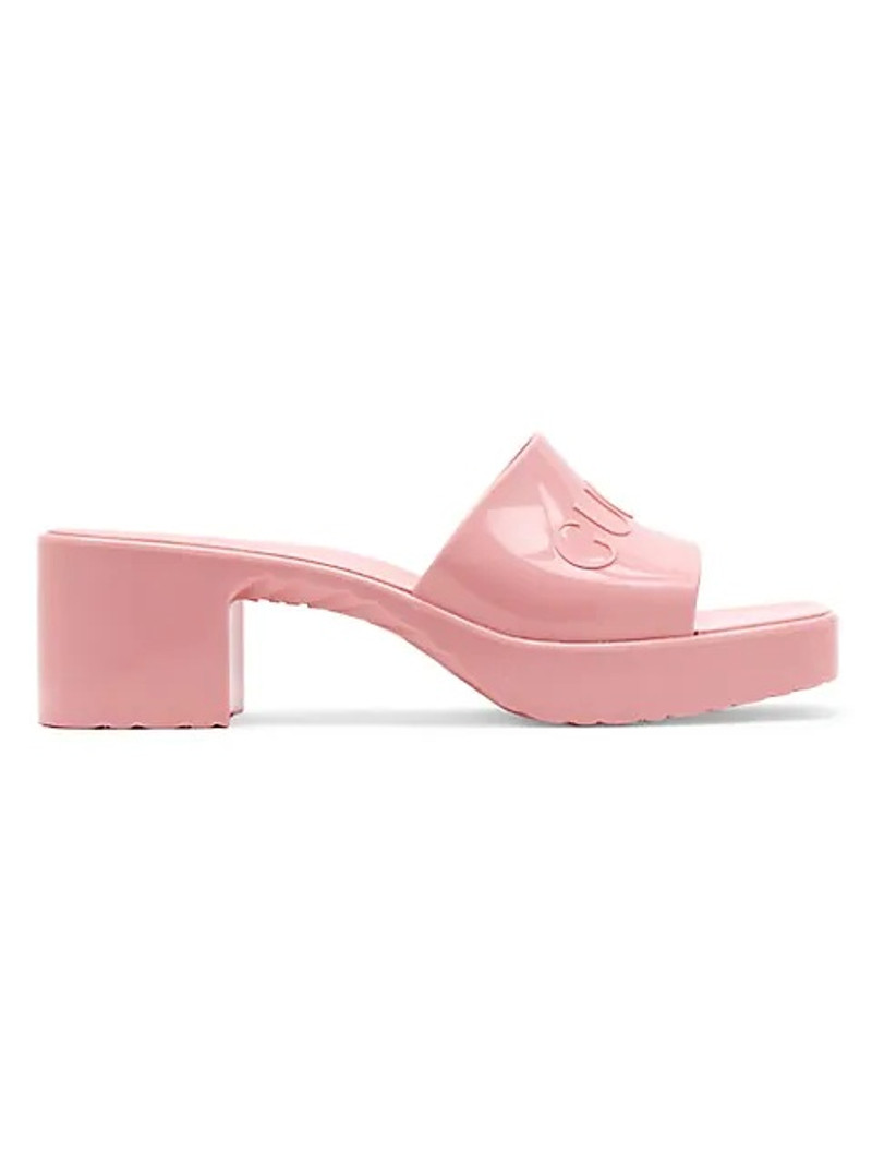 logo embossed sandals - 1