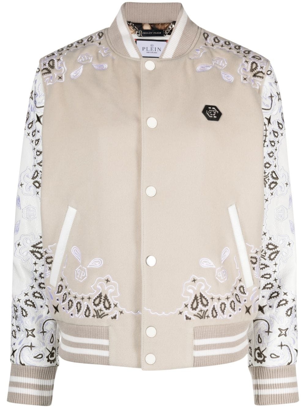 paisley-embroidery bomber jacket - 1