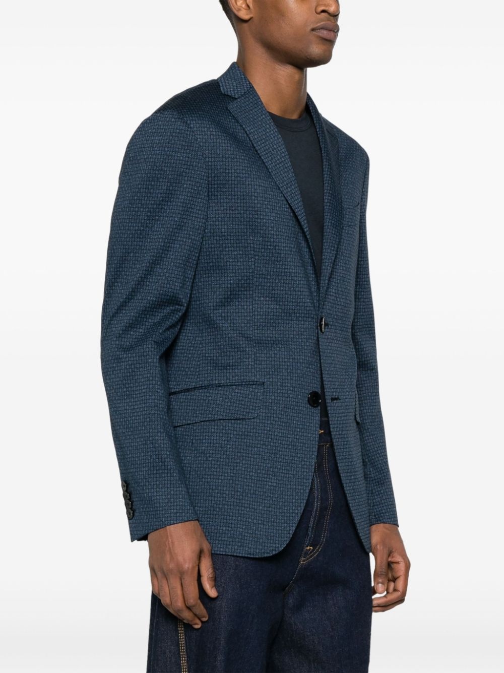 patterned-jacquard cotton blazer - 3