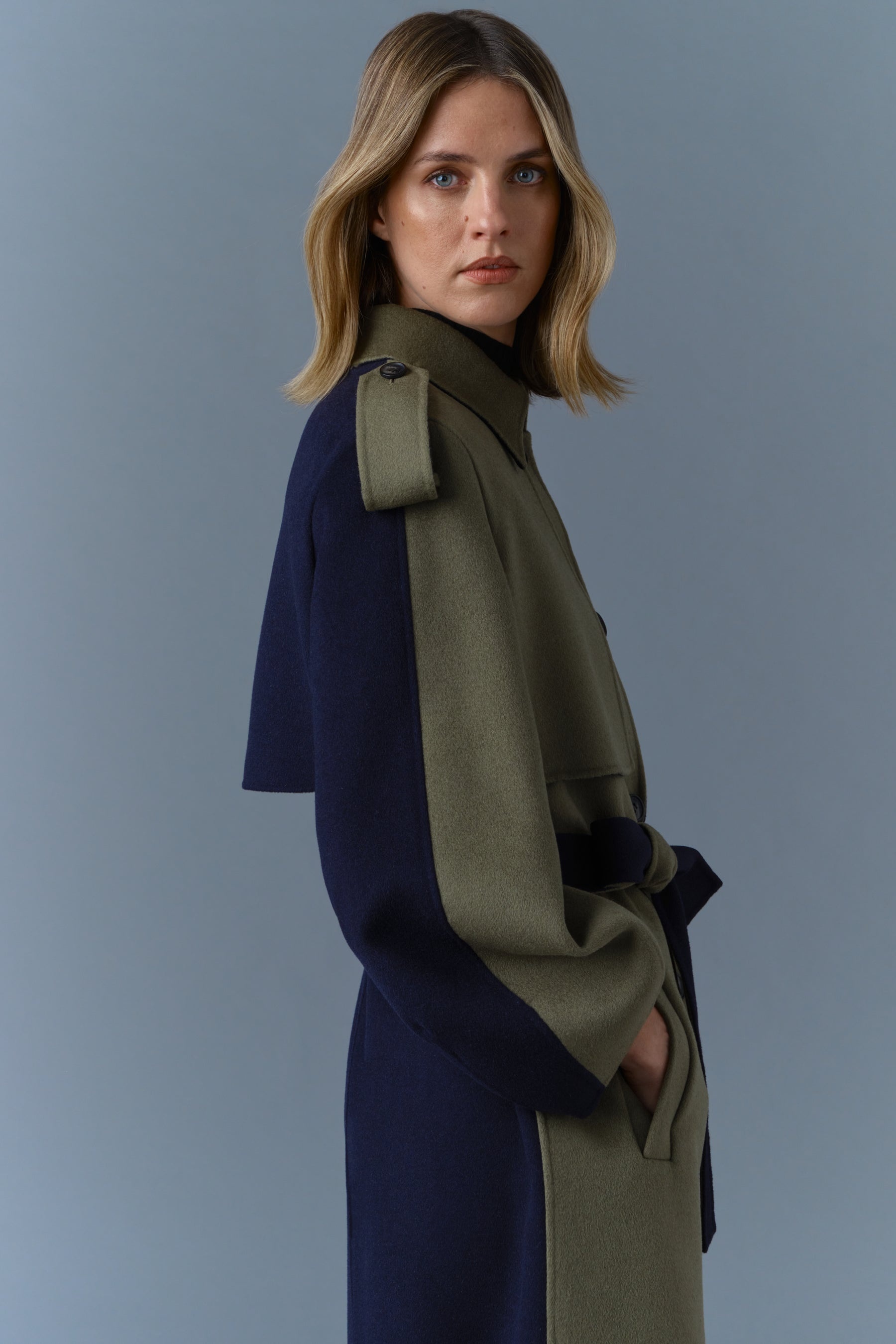CEYLA Double-Face Wool Coat with Sash Belt - 2