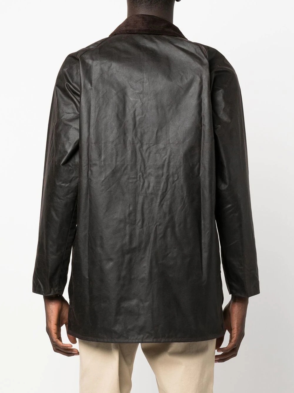 long-sleeve wax-coated jacket - 4