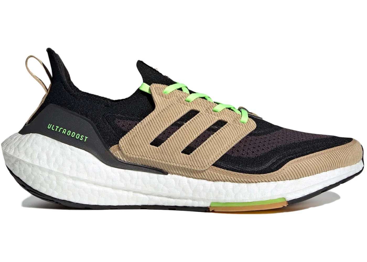 adidas Ultra Boost 21 Black Beige Tone Green - 1