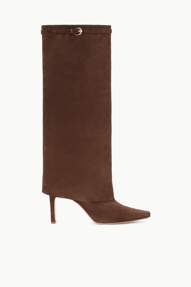 STAUD WALLY FOLDOVER HIGH HEEL BOOT MAHOGANY SUEDE - 1