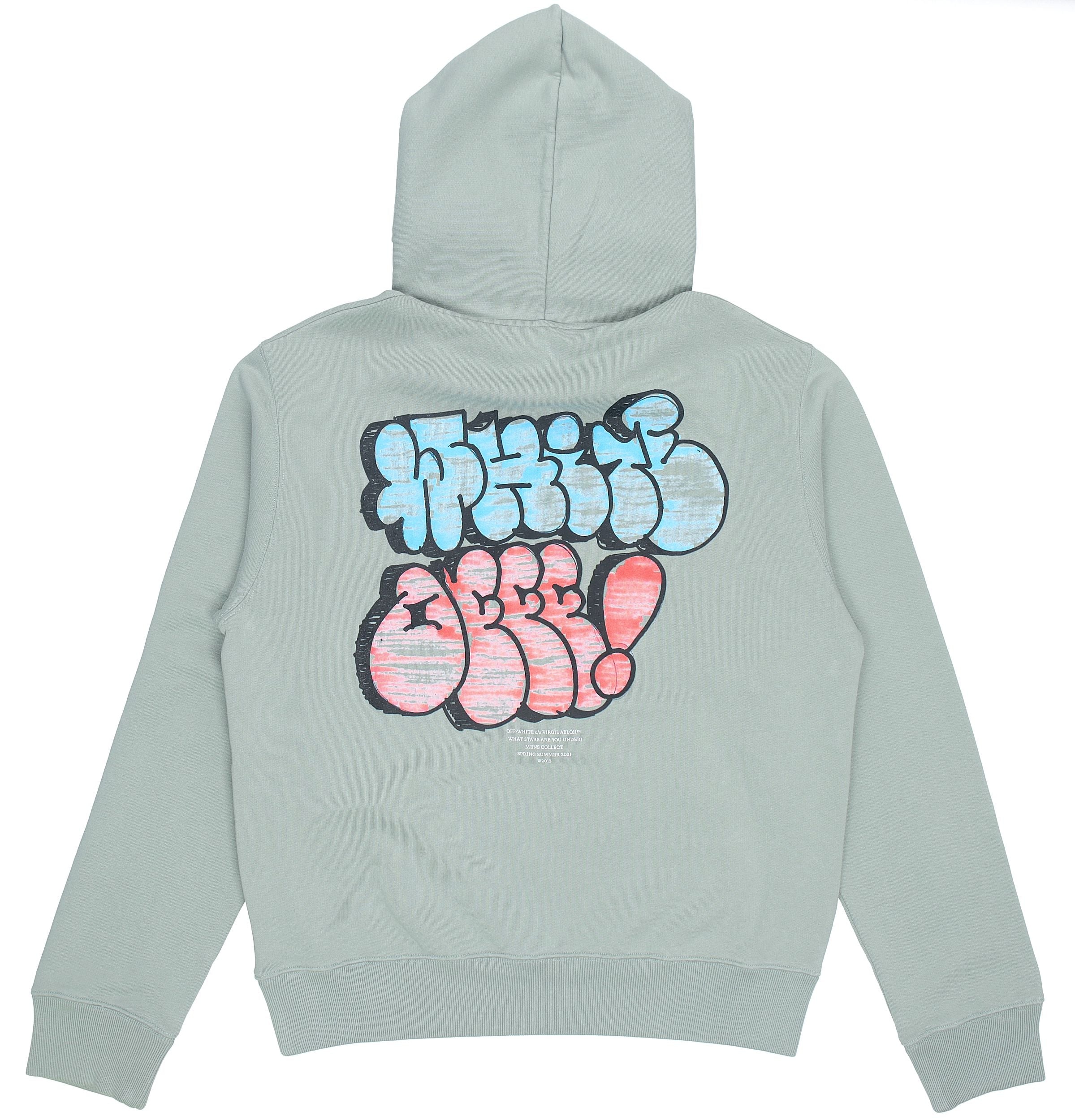 Off-White SS21 Graffiti Logo Printing Green OMBB034R21FLE0055041 - 3