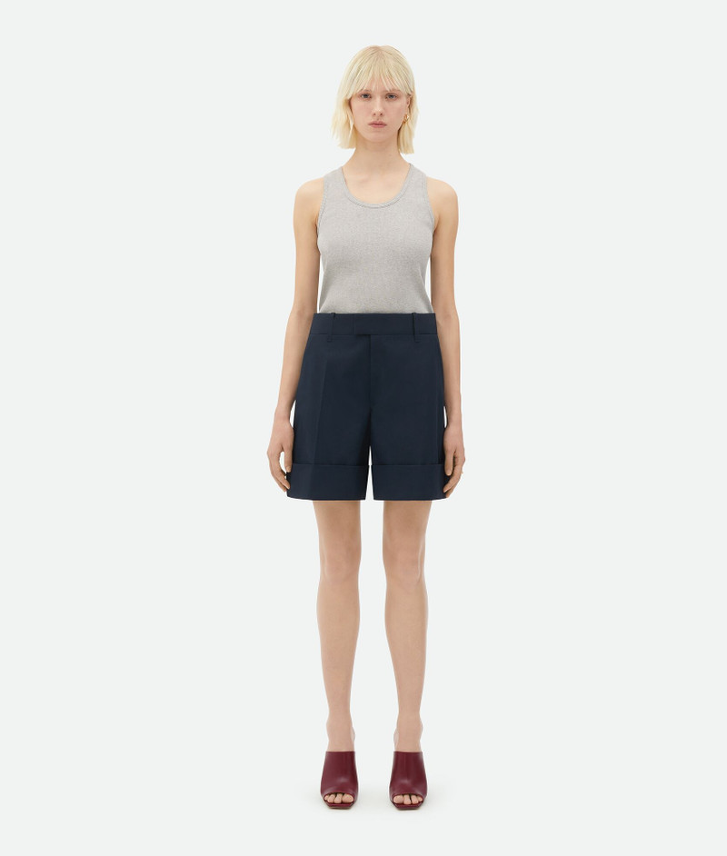 Lapeled Cotton Shorts - 1
