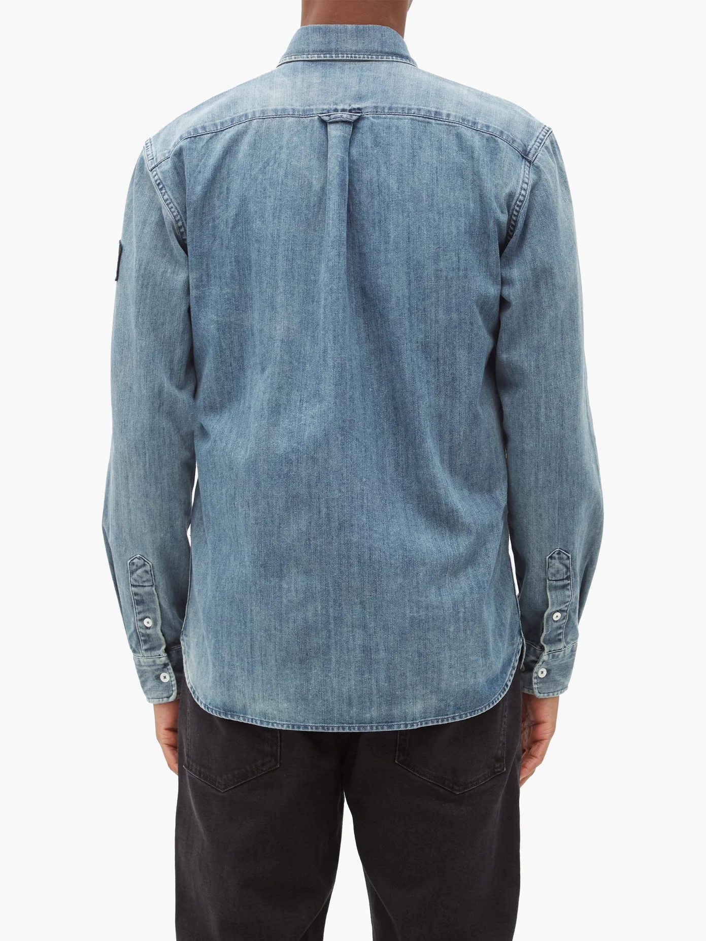 Pitch slanted-pocket cotton-denim shirt - 5