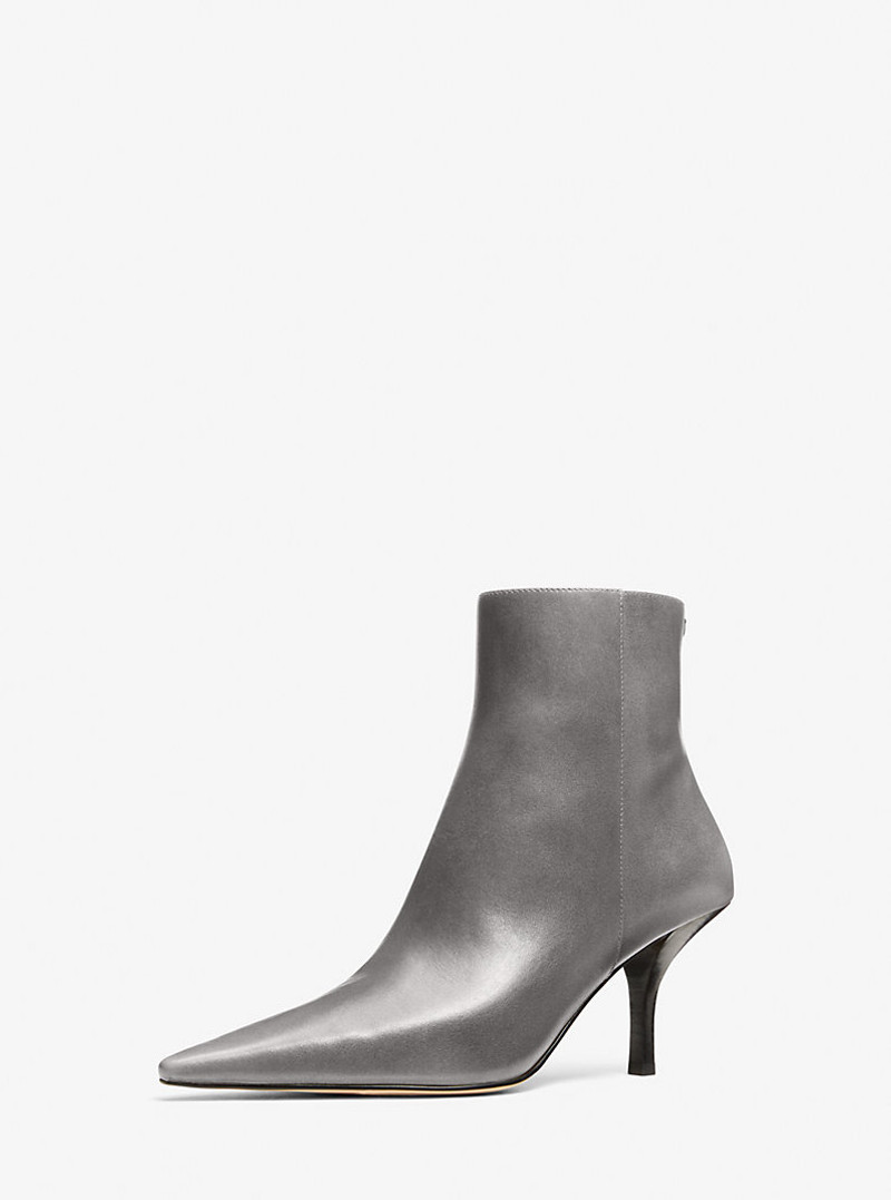 MICHAEL KORS Selina Burnished Leather Ankle Boot outlook