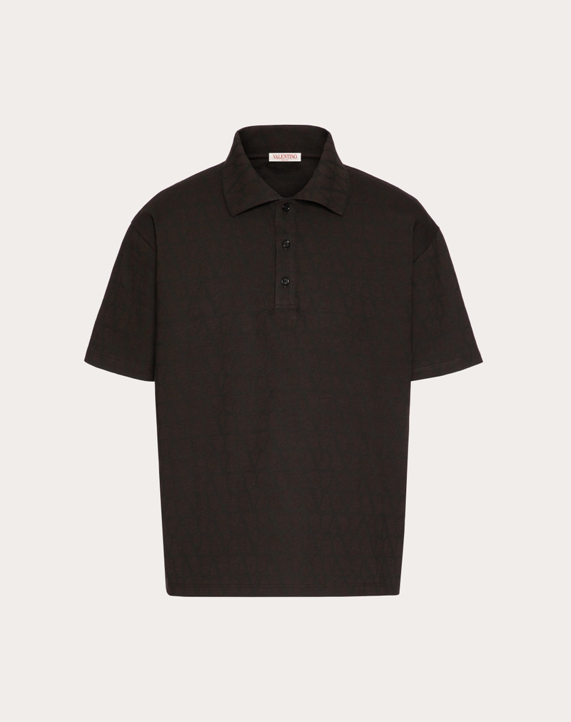 Valentino COTTON POLO SHIRT WITH TOILE ICONOGRAPHE PRINT outlook