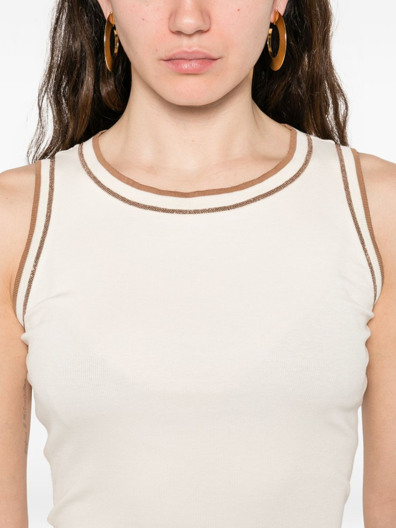 contrast-trim sleeveless tank top 5