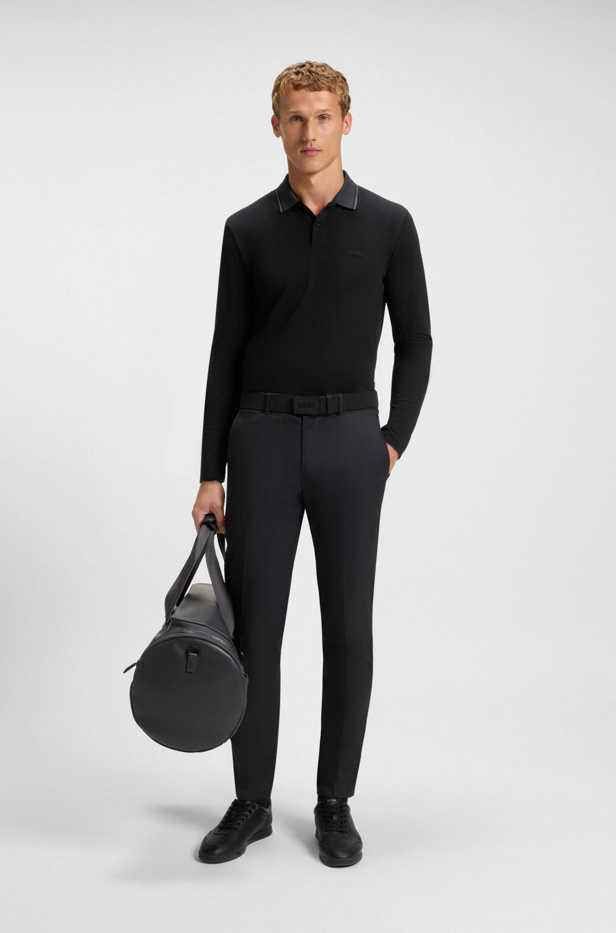 COTTON-PIQUÉ POLO SHIRT WITH MOULINÉ COLLAR - 4