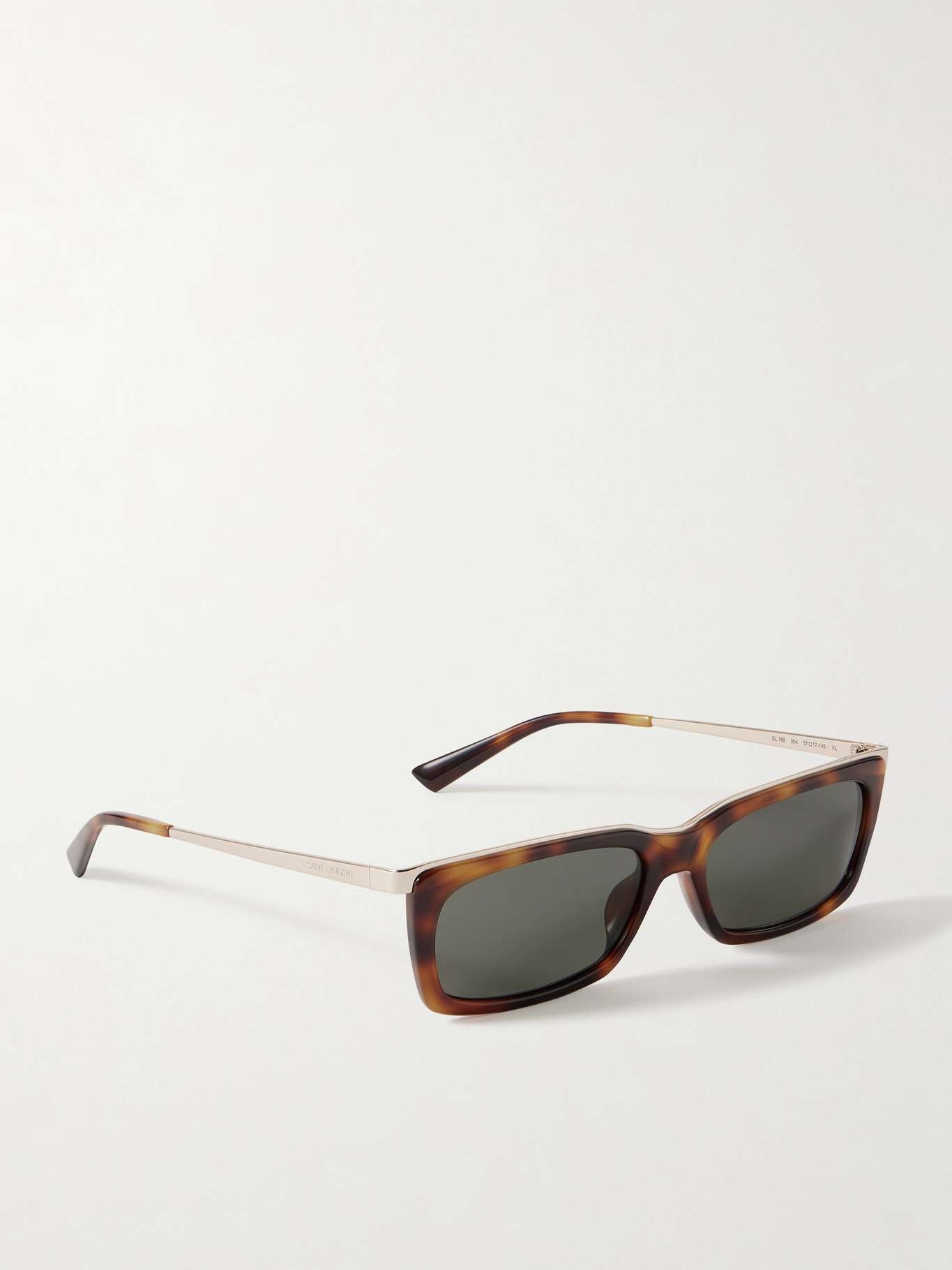 Rectangle-frame tortoiseshell acetate and gold-tone sunglasses Tortoiseshell - 3