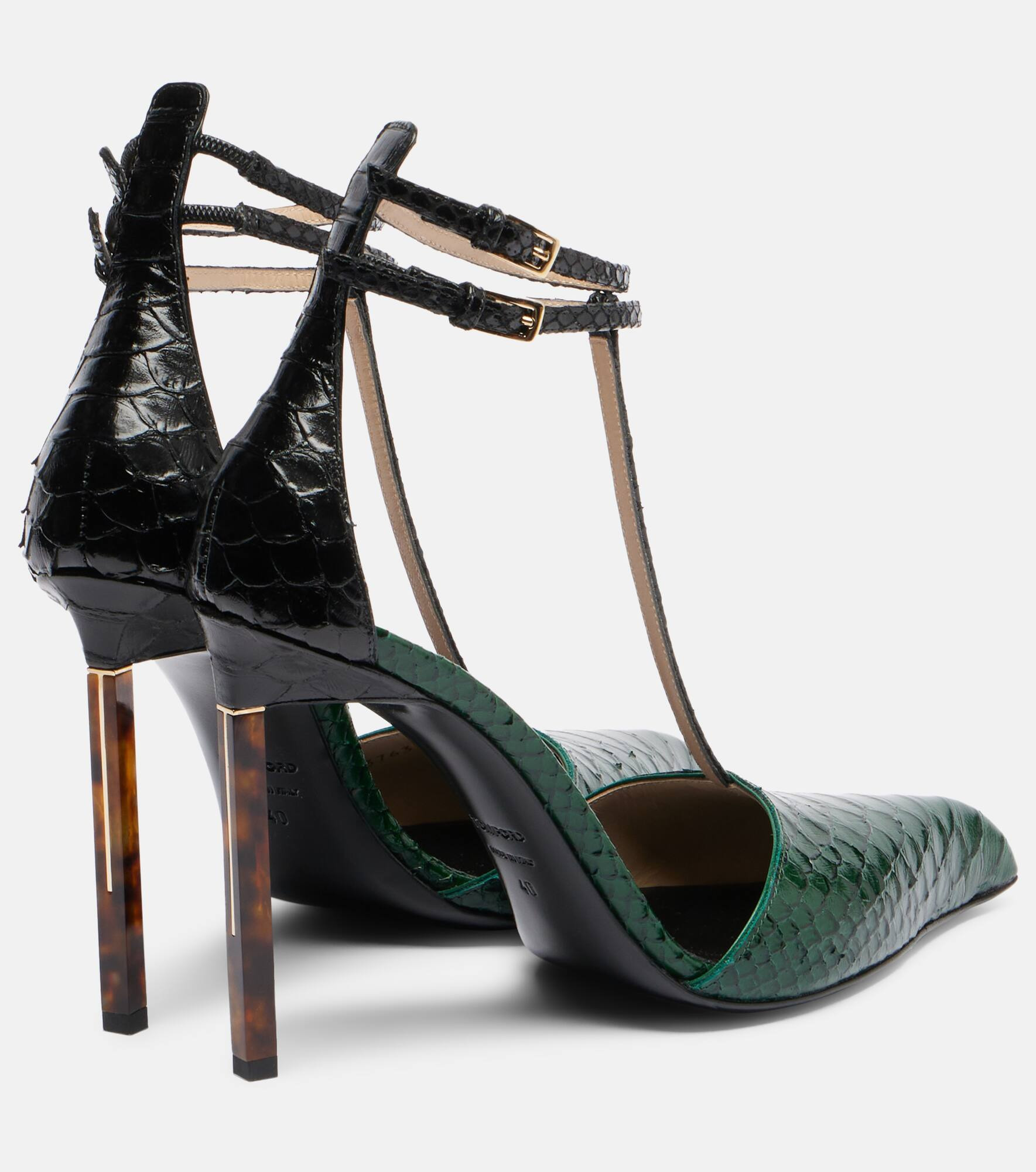 Snake-effect leather pumps - 2