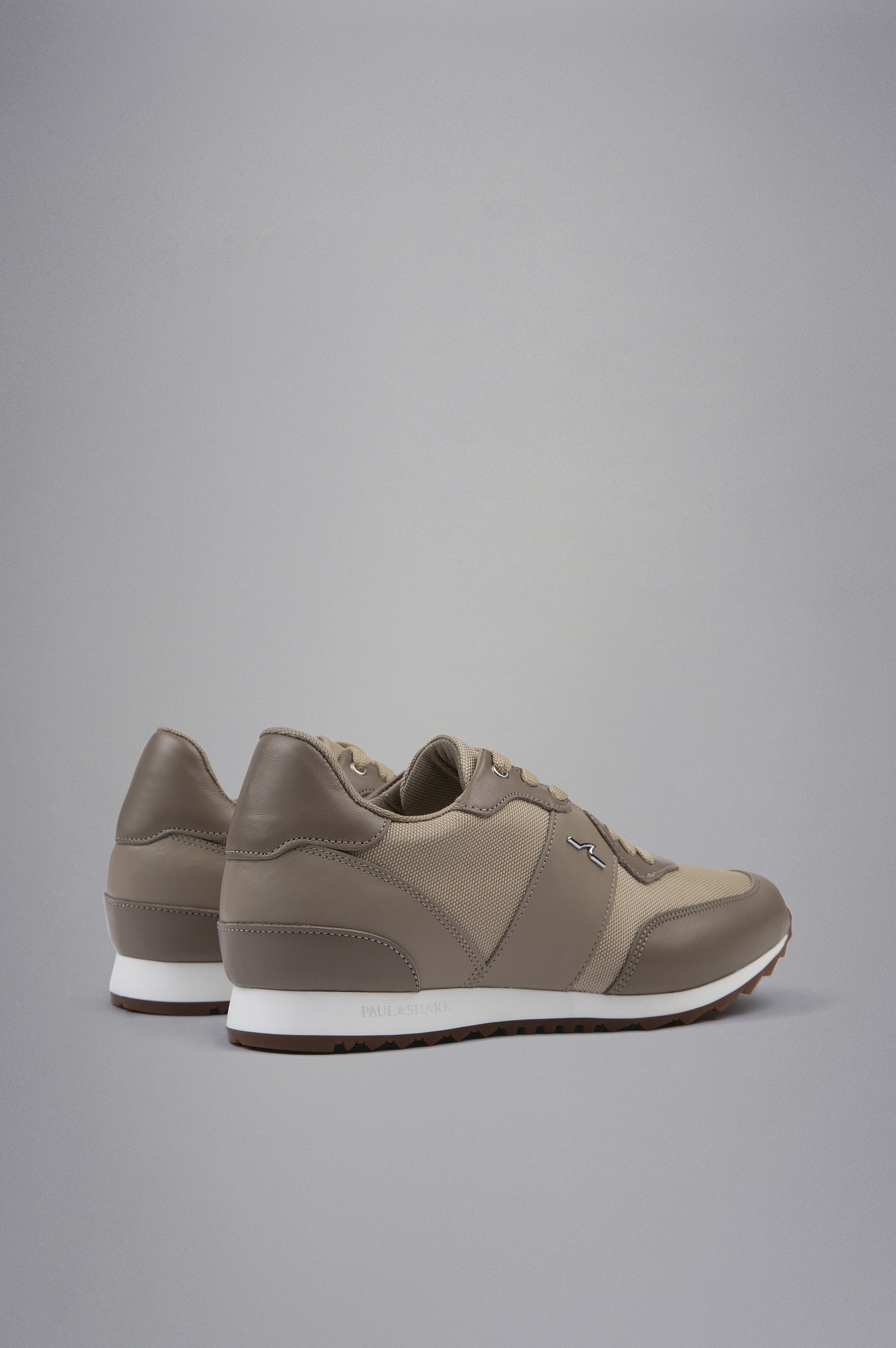 TECH FABRIC AND LEATHER HYBRID SNEAKERS - 3