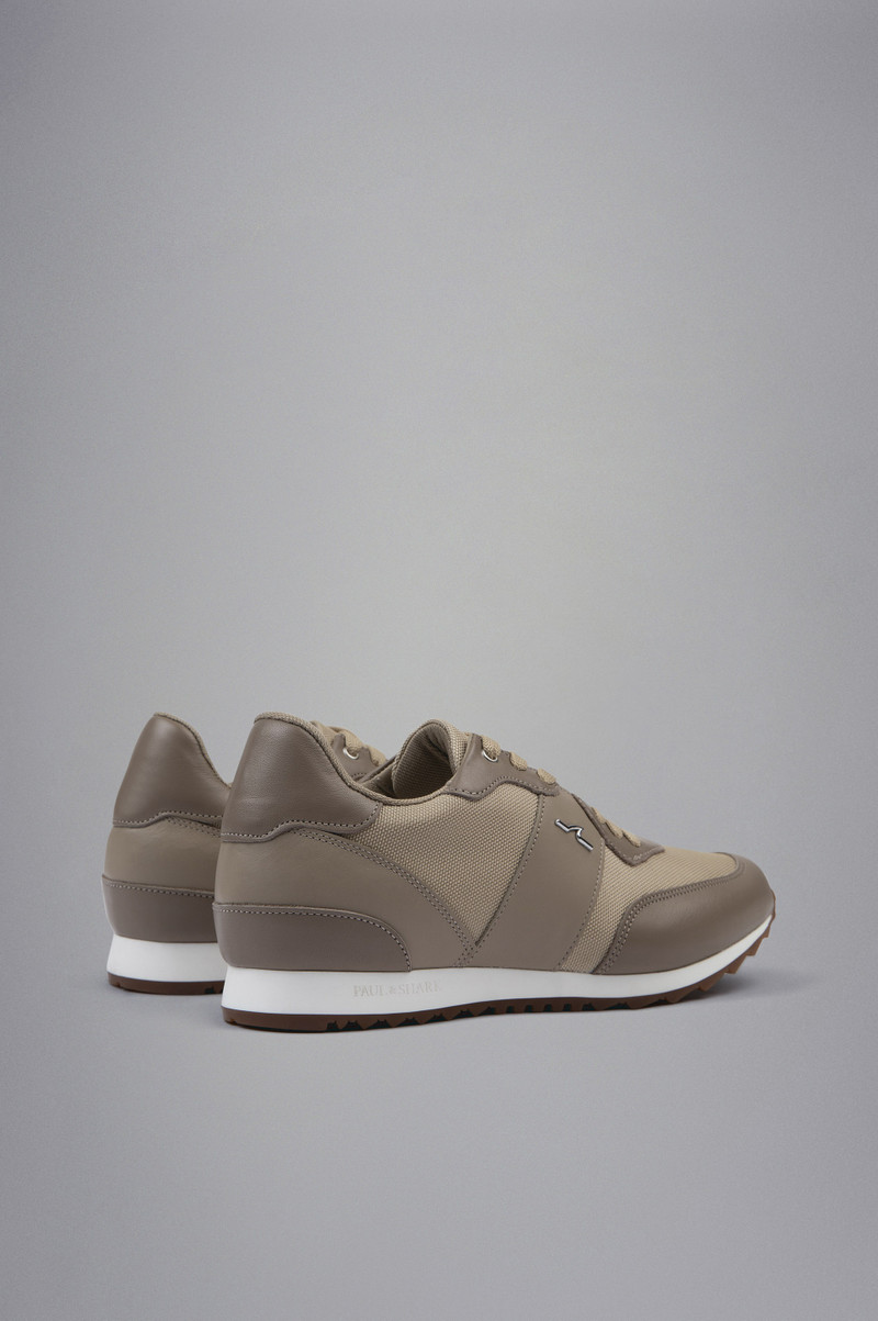 TECH FABRIC AND LEATHER HYBRID SNEAKERS 3