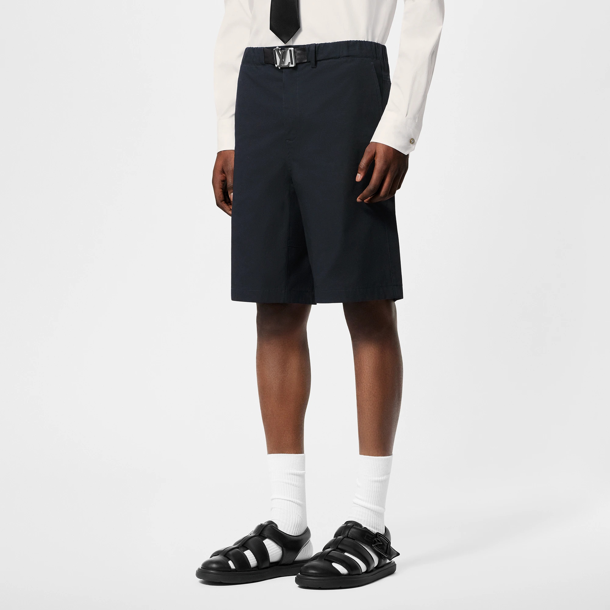 LV Buckle Cotton Shorts - 2