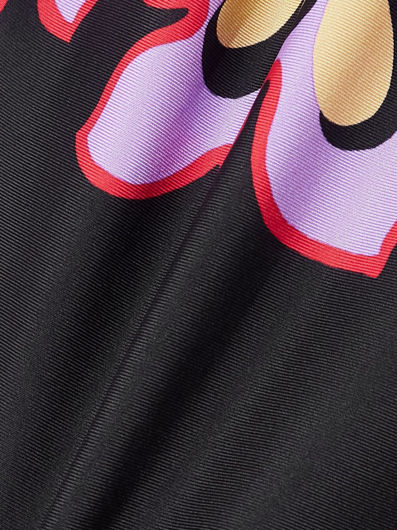 Printed silk-twill shirt Black - 4