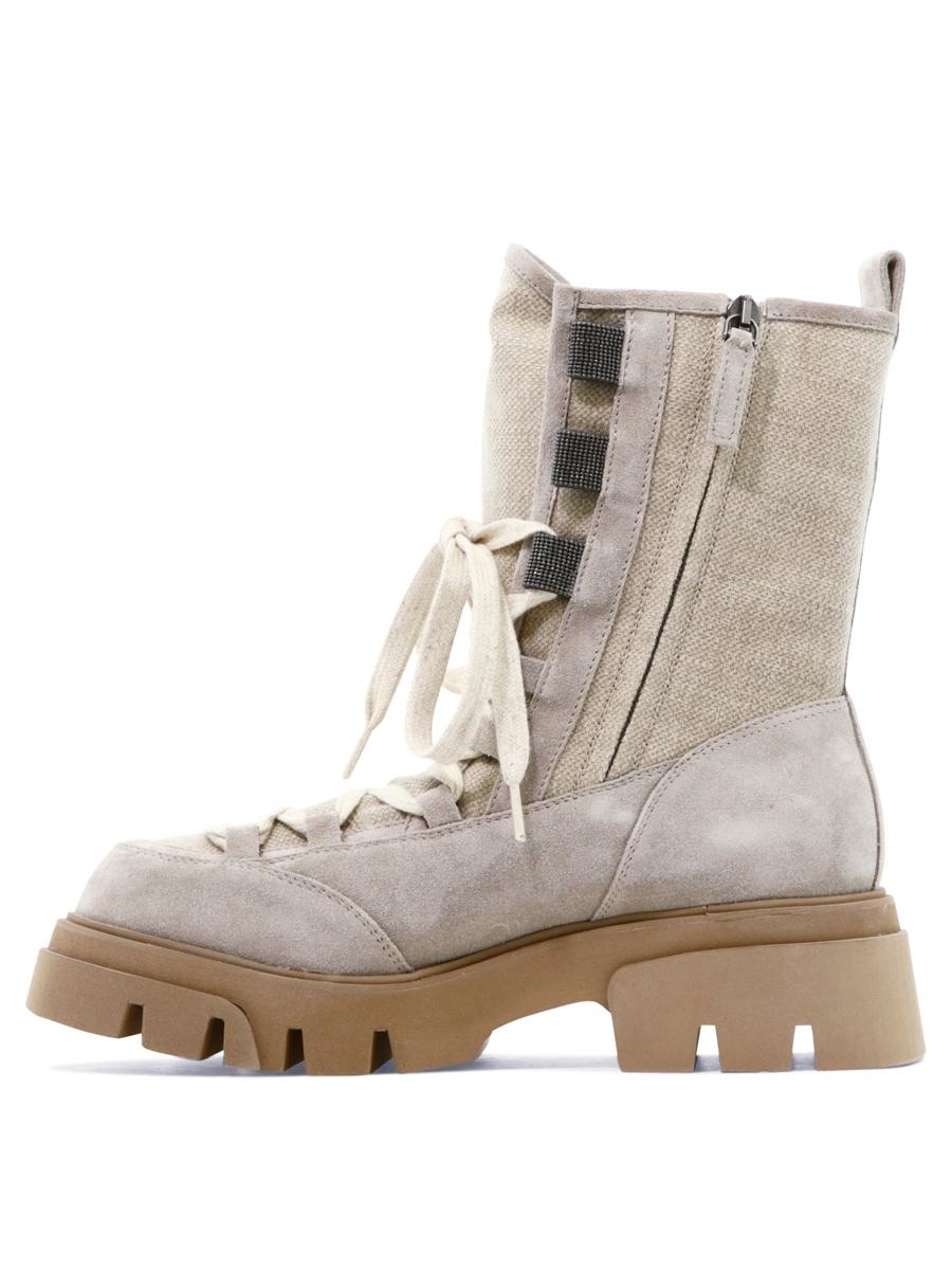 BRUNELLO CUCINELLI "PRECIOUS EYELETS" ANKLE BOOTS - 3